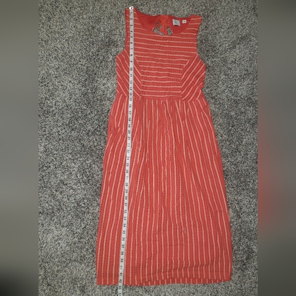 Anthropologie| Postage Postmark Midi Sleeveless Stripped Dress with Pockets - Picture 6 of 7